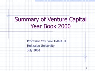 Summary of Venture Capital Year Book 2000