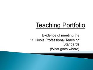 Teaching Portfolio