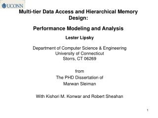 Multi-tier Data Access and Hierarchical Memory Design: Performance Modeling and Analysis
