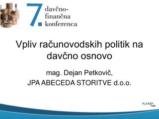 Vpliv računovodskih politik na davčno osnovo