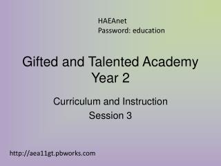 Gifted and Talented Academy Year 2