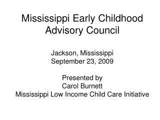 Mississippi Early Childhood Advisory Council