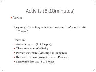 Activity (5-10minutes)