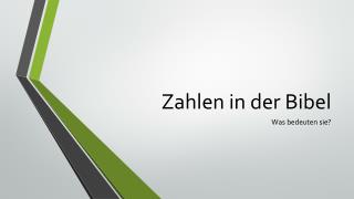 Zahlen in der Bibel