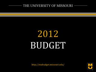 2012 BUDGET