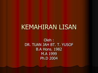 KEMAHIRAN LISAN