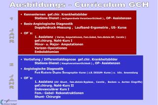 Ausbildungs - Curriculum GCH