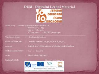 DUM - Digitální Učební Materiál