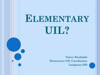 Elementary UIL?