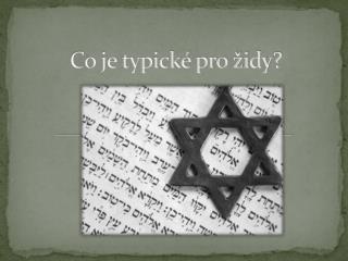 Co je typické pro židy?