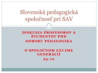 Slovenská pedagogická spoločnosť pri SAV