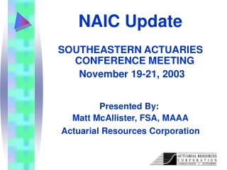 NAIC Update