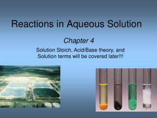 Reactions in Aqueous Solution