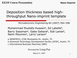Deposition thickness based high-throughput N ano-imprint template