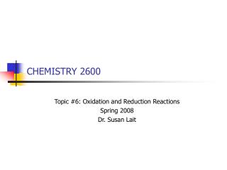 CHEMISTRY 2600