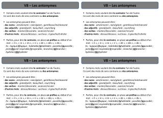 V8 – Les antonymes