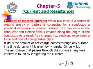 Chapter-5 (Current and Resistance)