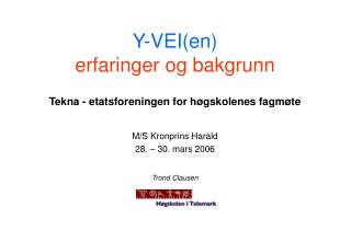 Y-VEI(en) erfaringer og bakgrunn