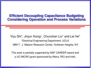 Efficient Decoupling Capacitance Budgeting Considering Operation and Process Variations