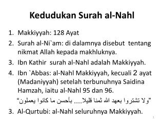 Kedudukan Surah al-Nahl