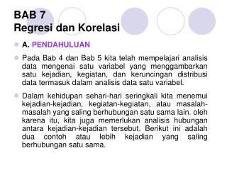 BAB 7 Regresi dan Korelasi