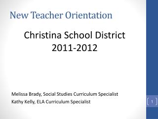 New Teacher Orientation