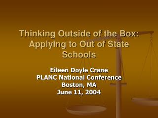Thinking Outside of the Box: Applying to Out of State Schools
