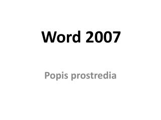 Word 2007