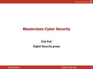 Masterclass Cyber Security