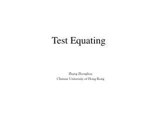 Test Equating