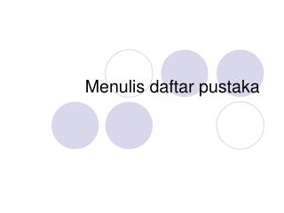 Menulis daftar pustaka