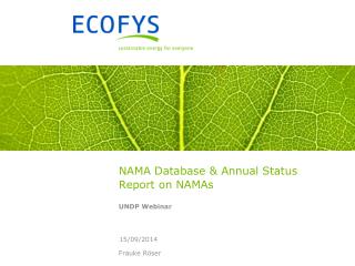 NAMA Database &amp; Annual Status Report on NAMAs