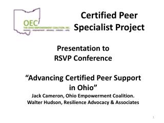 Certified Peer Specialist Project