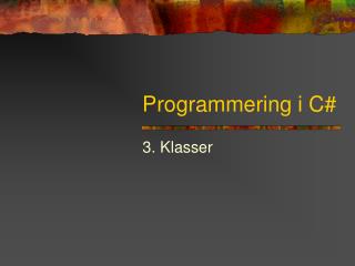 Programmering i C#