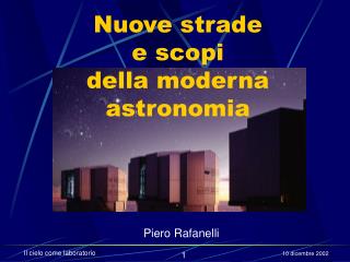 Nuove strade e scopi della moderna astronomia