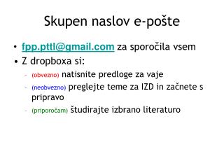 Skupen naslov e-pošte