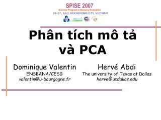 Phân tích mô tả và PCA