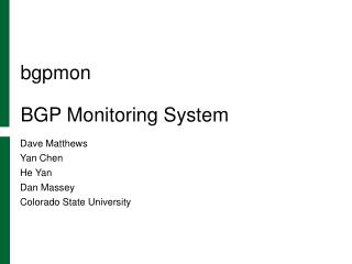 bgpmon BGP Monitoring System