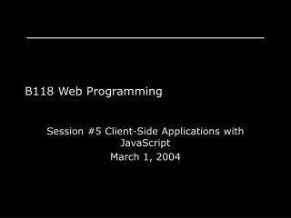 B118 Web Programming