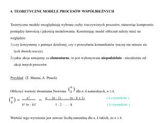 4. TEORETYCZNE MODELE PROCESÓW WSPÓŁBIEŻNYCH