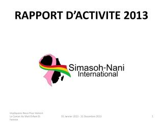 RAPPORT D’ACTIVITE 2013