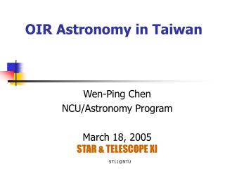 OIR Astronomy in Taiwan