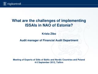 Mandate of National Audit Office of Estonia (NAOE)