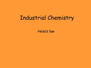 Industrial Chemistry