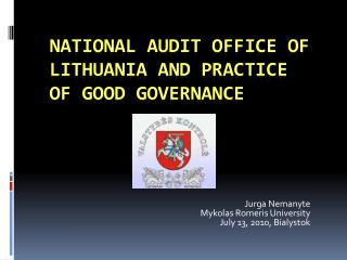National audit office of Lithuania and practice of good governance