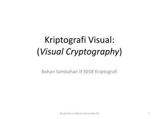 Kriptografi Visual: ( Visual Cryptography )