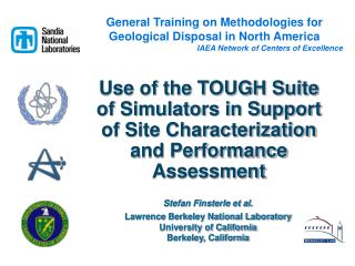 Stefan Finsterle et al. Lawrence Berkeley National Laboratory University of California