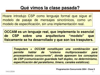 Qué vimos la clase pasada?