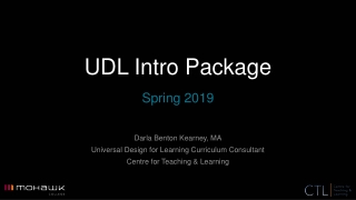 UDL Intro Package Spring 2019
