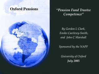 “Pension Fund Trustee Competence” By Gordon L Clark, Emiko Caerlewy-Smith, and John C Marshall